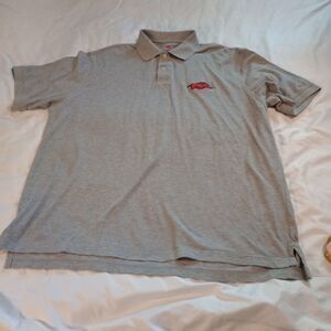 Men's Razorback Collection XL Gray Polo Shirt. 100% Cotton. Embroidery Razorback